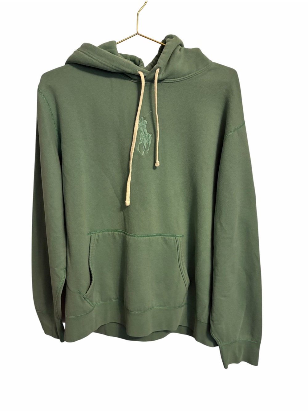 Polo Ralph Lauren Mens XL Sage Green Big Pony Fleece Pullover Hoodie Sweatshirt